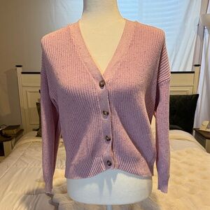 Pink Button-Up teen girls Sweater